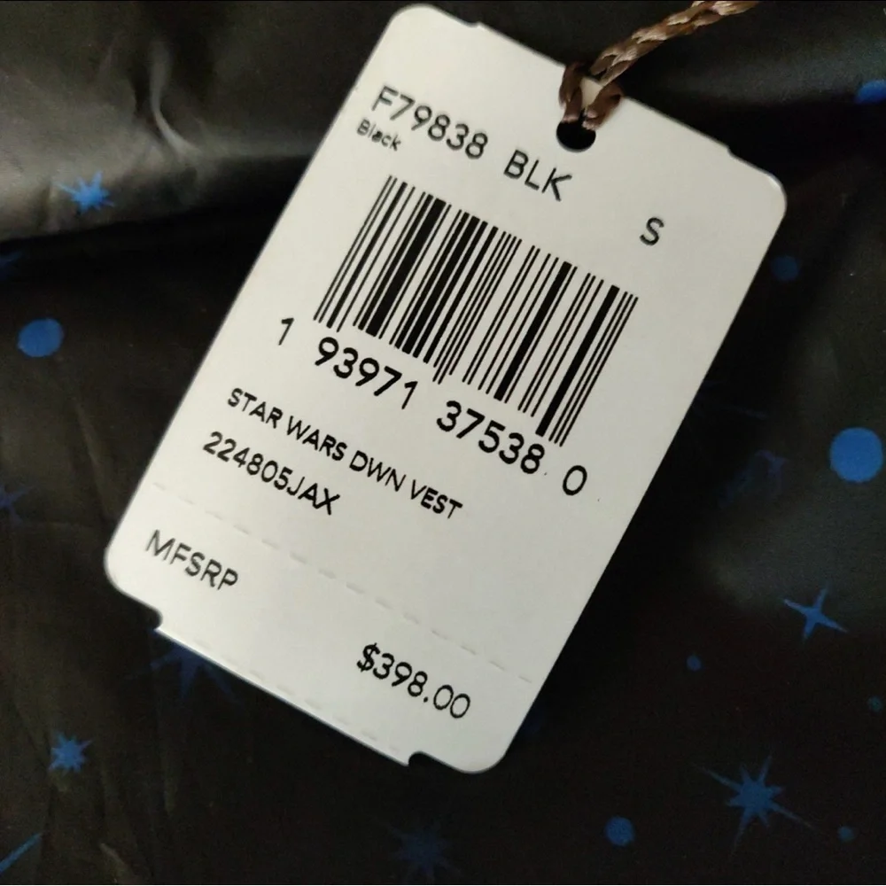 Coach x Star Wars Black Puffer Vest Rare Discontinued Limited Run Size Small - Picture 4 of 8